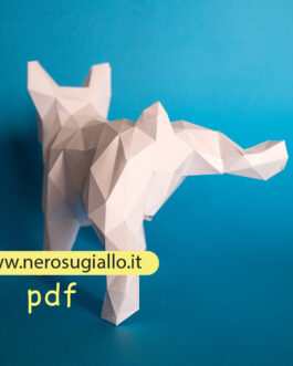 Cane Modello 3D di Carta + 5 immagini di cani